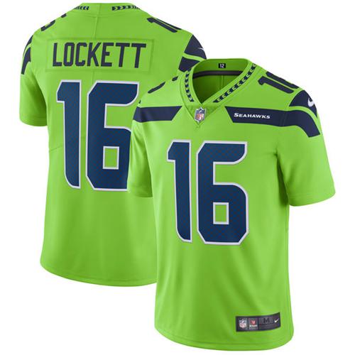 Nike Seahawks #16 Tyler Lockett Green Men's Stitched NFL Limited Rush Jersey - Click Image to Close